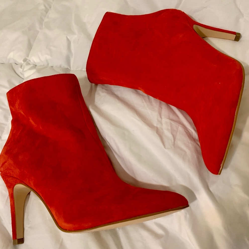 Red heel boots